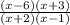 \frac{(x-6)(x+3)}{(x+2)(x-1)}