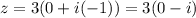 z = 3(0+i(-1)) = 3(0-i)