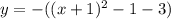 y=-((x+1)^2-1-3)