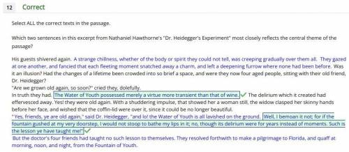 In this excerpt from nathaniel hawthorne’s dr. heidegger’s experiment, which sentences best summar