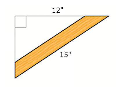 You want to build a support for a shelf that is 12 inches wide. if the support is 15 inches long, ho