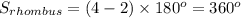 S_{rhombus}=(4-2)\times180^o=360^o
