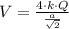 V=\frac{4\cdot k\cdot Q}{\frac{a}{\sqrt{2}}}