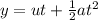 y=ut+\frac{1}{2}at^2