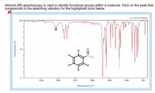 Infrared (IR) spectroscopy is used to identify functional groups within a molecule. Click on the pea