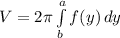 V = 2\pi \int\limits^a_b {f(y)} \, dy