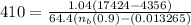 410 = \frac{1.04 (17424-4356)}{64.4(n_b(0.9)-(0.013265)  }
