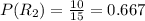 P(R_{2}) =\frac{10}{15} = 0.667