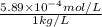 \frac{5.89 \times 10^{-4} mol/L}{1 kg/L}