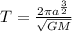 T=\frac{2\pi a^{\frac{3}{2}}}{\sqrt{GM}}
