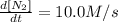 \frac{d[N_2]}{dt}= 10.0M/s