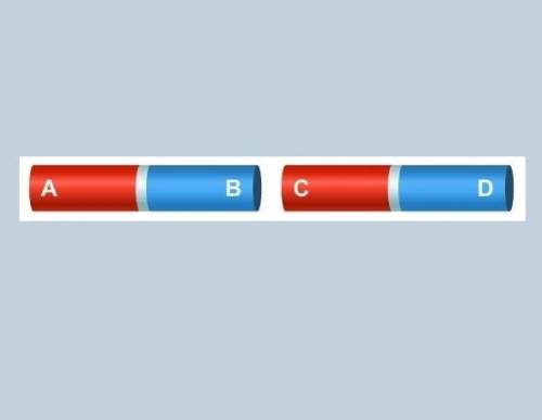 Two magnets are placed as shown in the image. The force of between the poles B and C is . And the fo