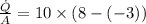 \frac{\dot Q}{A}=10\times (8-(-3))