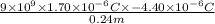 \frac{9 \times 10^{9} \times 1.70 \times 10^{-6} C \times -4.40 \times 10^{-6} C}{0.24 m}