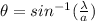 \theta= sin^{-1}(\frac{\lambda}{a})
