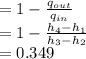 =1-\frac{q_{out} }{q_{in} } \\=1-\frac{h_{4} -h_{1} }{h_{3} -h_{2}} \\=0.349