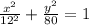 \frac{x^2}{12^2}+\frac{y^2}{80}=1