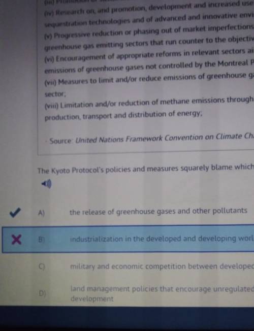 The Kyoto protocol's policies and measures squarely blame which of these factors as the MAIN causes