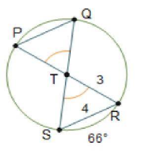 In circle T, PTQ = RTS.What is the length of PQ?3 units4 units6 units7 units