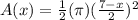 A(x)=\frac{1}{2}(\pi ) (\frac{7-x}{2}) ^{2}