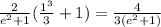 \frac{2}{e^2+1} (\frac{1^3}{3}+1)=\frac{4}{3(e^2+1)}