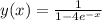y(x)=\frac{1}{1-4e^{-x}}
