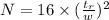 N=16\times (\frac{t_r}{w})^2