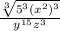 \frac{\sqrt[3]{5^3(x^2)^3} }{y^{15}z^3}