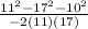 \frac{11^{2} - 17^{2} - 10^{2}}{-2(11)(17)}