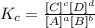 K_{c}=\frac{[C]^c[D]^d}{[A]^a[B]^b}