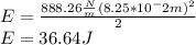 E=\frac{888.26\frac{N}{m}(8.25*10^-2m)^2}{2}\\E=36.64J