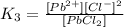 K_3=\frac{[Pb^{2+}][Cl^-]^2}{[PbCl_2]}