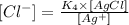 [Cl^-]=\frac{K_4\times [AgCl]}{[Ag^+]}