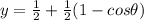 y=\frac{1}{2}+\frac{1}{2}(1-cos \theta)