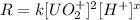 R=k[UO_2^{+}]^2[H^+]^x