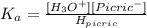 K_a = \frac{[H_3O^+][Picric^-]}{H_{picric}}