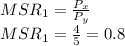 MSR_1=\frac{P_x}{P_y}\\MSR_1=\frac{4}{5}=0.8