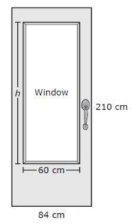 The diagram shows a door that has a window in it the front faces the door and window are similar rec