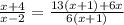 \frac{x+4}{x-2}=\frac{13(x+1)+6x}{6(x+1)}