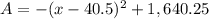 A=-(x-40.5)^2+1,640.25