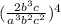 (\frac{2b^3c}{a^3b^2c^2})^4