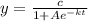 y =\frac{c}{1 + Ae^{-kt} }