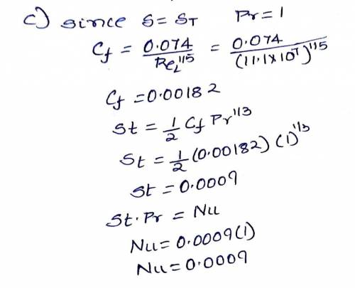 (20pts) Air T[infinity] = 10 °C and u[infinity] = 100 m/s flows over a flat plate. Assume that the d