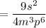 $=\frac{9{s^2} }{4 {m^3} {p^6}}