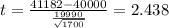 t=\frac{41182-40000}{\frac{19990}{\sqrt{1700}}}=2.438