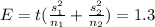 E=t\sgrt(\frac{s_1^2}{n_1}+\frac{s^2_2}{n_2})=1.3