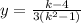 y=\frac{k-4}{3(k^2-1)}