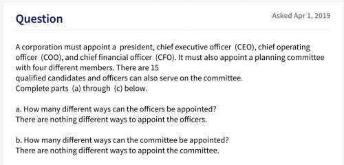 A corporation must appoint a president, chief executive officer, chief operating officer and chief f
