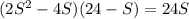 (2S^2 - 4S )(24-S) = 24S