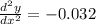 \frac{d^{2} y}{d {x}^{2} }   =  - 0.032